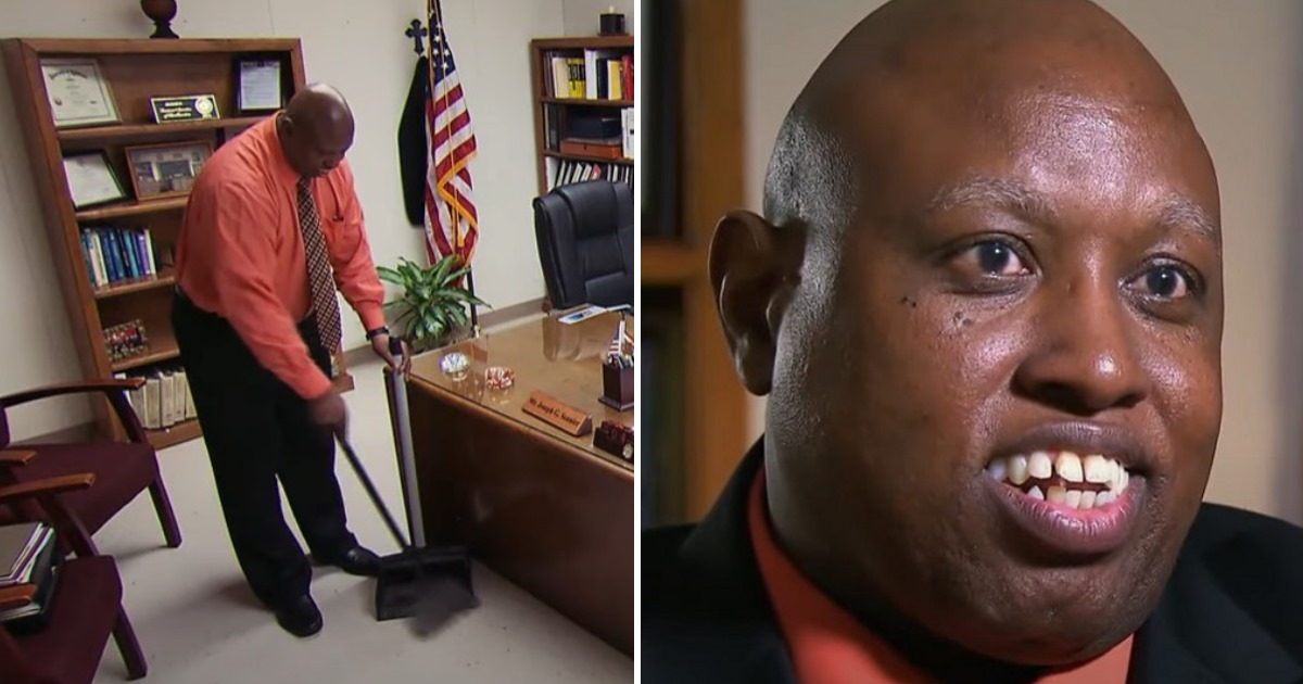 Hardworking janitor principal at the school he cleaned for over 2 decades